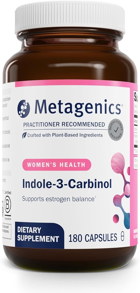 Metagenics Meta Indole-3-Carbinol Supplement - Supports Estrogen Hormone Balance, Antioxidant & Liver Health* - Non-GMO, Gluten-Free, Vegan - GMP Certified Facility - 180 Capsules