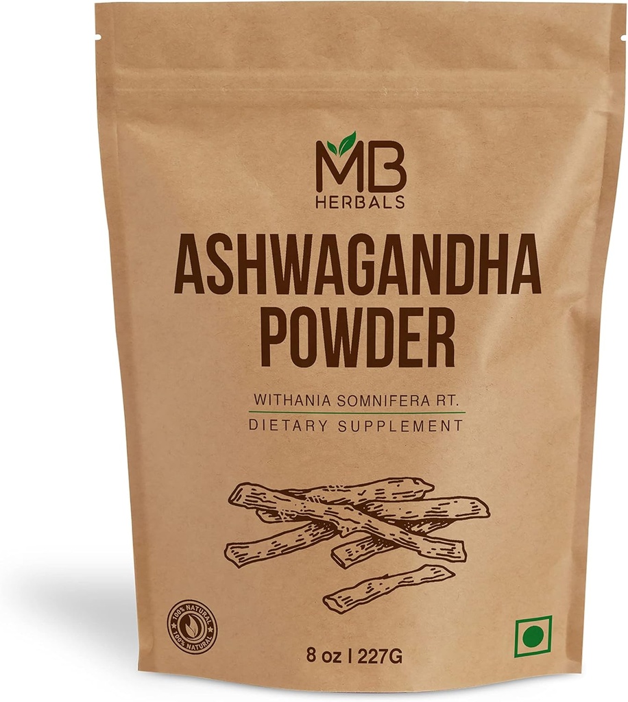 MB Herbals Ashwagandha Powder 8oz (0, 5lb)