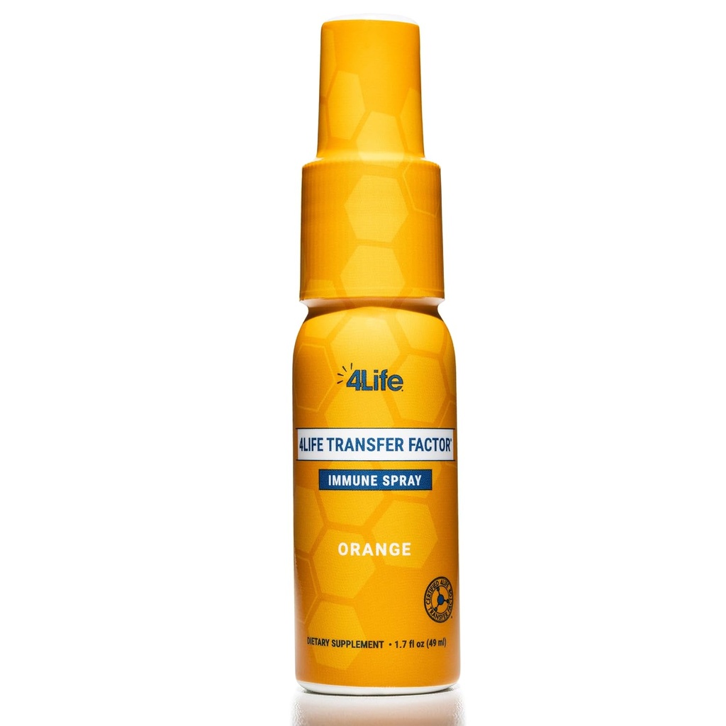 4Life Transfer Factor Immune Spray - Immunity with Zinc, Marshmallow Root Extract, and Colloidal Silver - Orange Flavor - 1.7 oz
