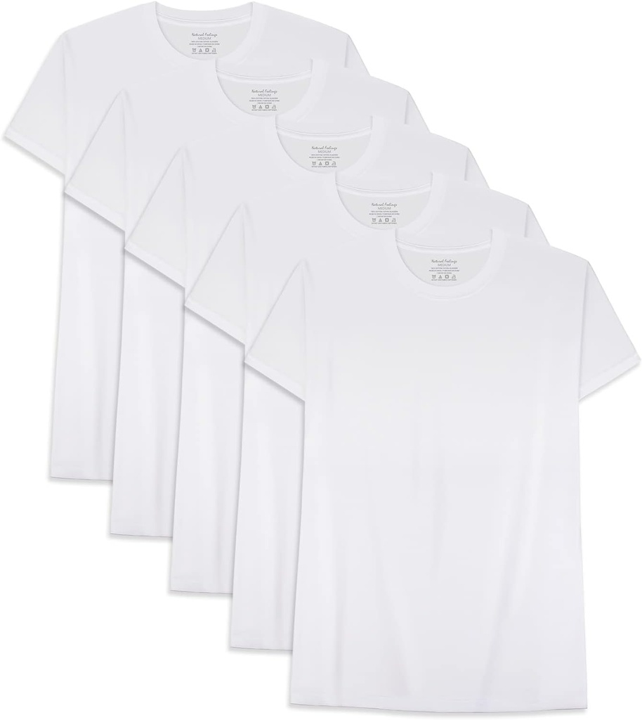 Naturlige følelser T- Shirts Herre Undershirts Bomuld Herre Skjorter Casual Tshirts Skjorter til mænd Pack Crew & V Neck
