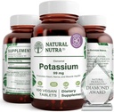 Naturlig Nutra Elemental Kalium Gluconate 99 mg Kosttilskud - fremmer energi, Hjælper Boost Nervesystemet, fremmer hjertesundhed, Mineral regulering, Muskelfunktion - 100 Vegan tabletter