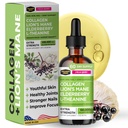 Collagen Mojo - Flydende Collagen for kvinder & mænd, Collagen Peptider med løvens Mane Mushroom, Elderberry & L- Theanine - hår, hud, negle, fælles støtte, fokus, høj absorption - 100,000mcg, 2 Oz