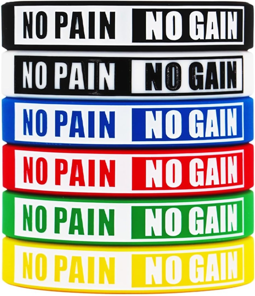 No Pain Ingen Gain armbånd Motiverende Bulk Inspirativ Silicone Fitness armbånd Stretch Unisex Sport armbånd til Teens Mænd Kvinder