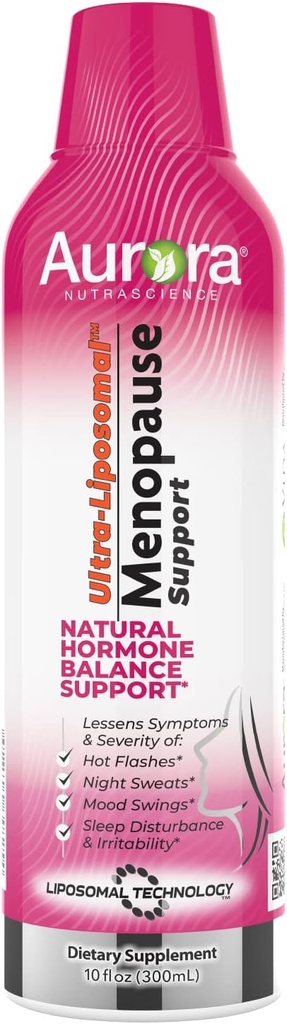 Aurora Nutrascience Ultra- Liposomal Menopause Support med Klinisk Proven EstroG- 100 til at reducere menopause & Perimenopause Symptomer, Hot Flashs, Night Sweats, Mood Swings, 30 Servering, 10 fl oz