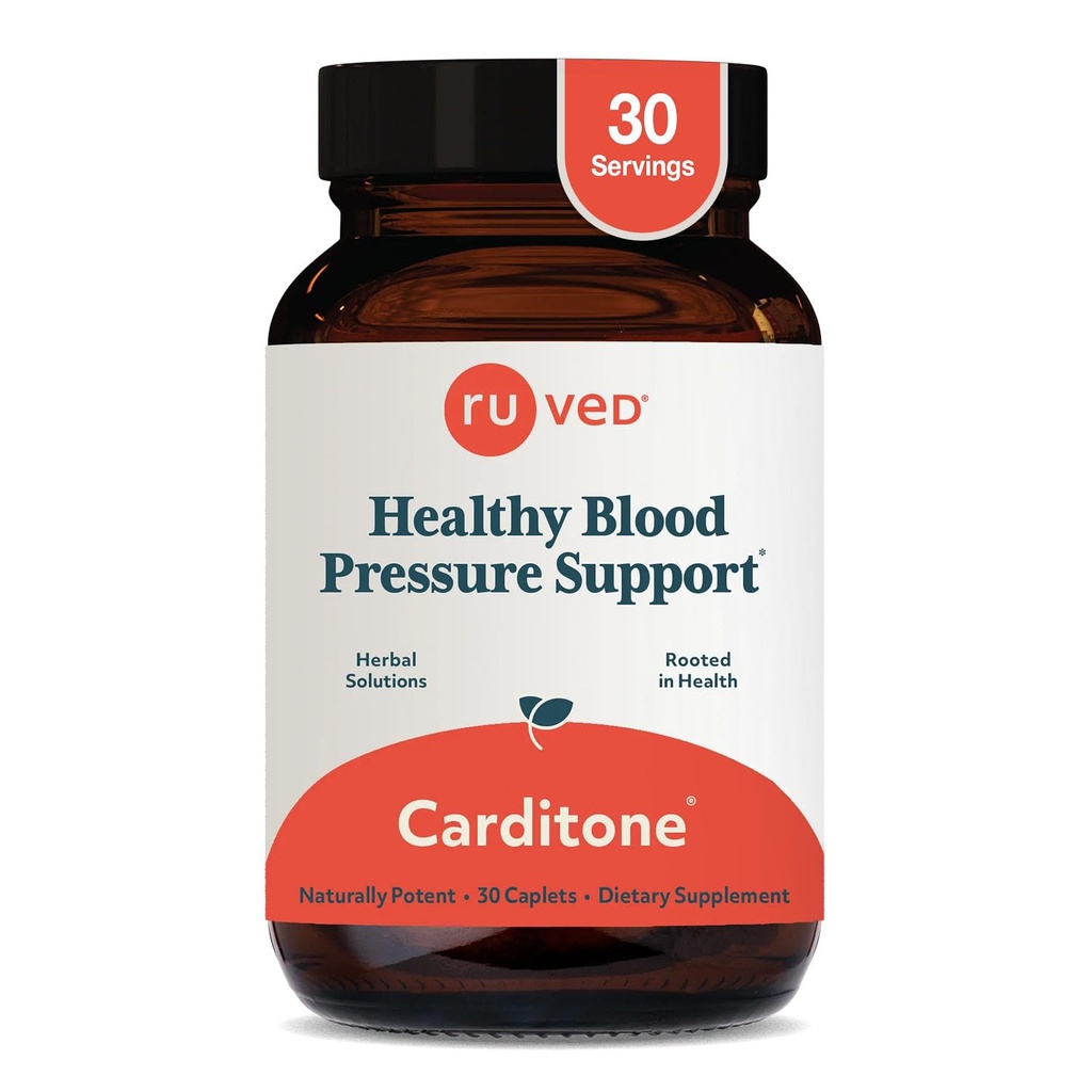 ruved carditone - Natural Heart Health Supplement for Women & Men, BP Formel, Holistisk Heart Support med Rauwolfia, Arjuna, Calcium, og Magnesium - 30 Vegetar Caplets (pakke med 1)