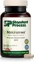 Standard Process Multizyme - Pankreatisk Enzyme supplement til støtte Opdeling af proteiner, Kulhydrater & Fedtstoffer - fordøjelsesstøtte - Glutenfri, Non- Dairy & Non- Soy - 150 kapsler