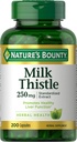 Nature 's Bounty Milk Thistle Capsules, Traditionally Used for Liver Health, Herbal Supplement, 250 mg per Serving, 200 Greve