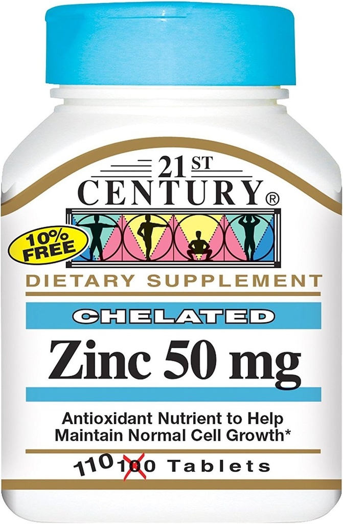 21. århundrede Chelated Zink 50 Milligram 50 Milligram 110 Tabs