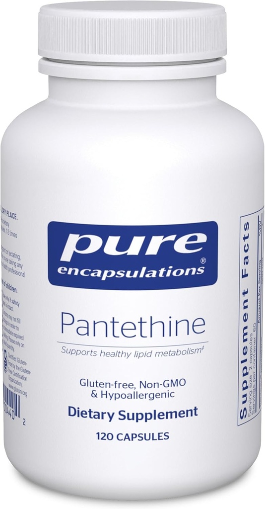 Pure indkapslinger Pantethine • 124; Hypoallergent supplement understøtter sund Lipid Metabolisme og cardiovaskulær funktion • 124; 120 kapsler