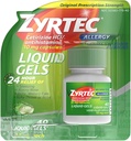 Zyrtec 24 timers indendørs og udendørs allergi Flydende Gels, Antihistamin Kapsler med Cetirizine Hydrochlorid til All- Day Allergy Relief, 40 ct (pakning med 2)