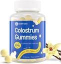 Bovine Colostrum Supplement Gummies - med 60% Højeste IgG, Lactoferrin, Probiotika og Prebiotika til voksne og børn, Vanilla Flavor & Sukker Free, 90 Gummies