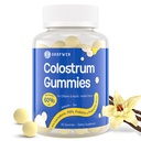 Bovine Colostrum Supplement Gummies - med 60% Højeste IgG, Lactoferrin, Probiotika og Prebiotika til voksne og børn, Vanilla Flavor & Sukker Free, 90 Gummies