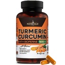 NY ALDER Gurkemeje med bioperine kapsler - Naturlig fælles og sund støtte med 95% Standardiserede Curcuminoider til potens & Absorption - Non- GMO, Gluten Free (90 Greve (pakke med 1))