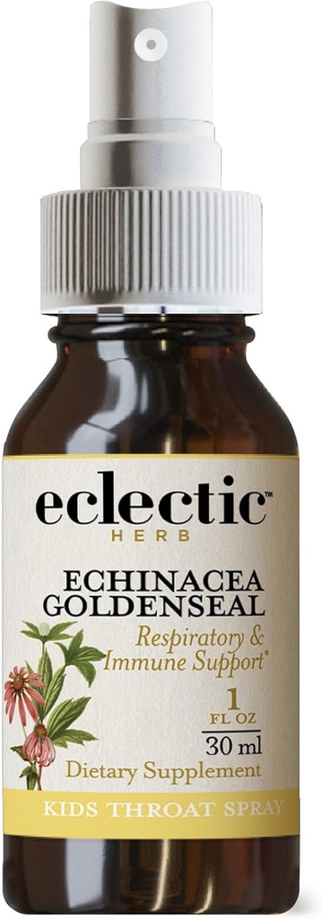 ECLECTIC INSTITUTE Kid 's Echinacea - Goldenseal Throat Spray (Orange Flavor) 1 Ounce