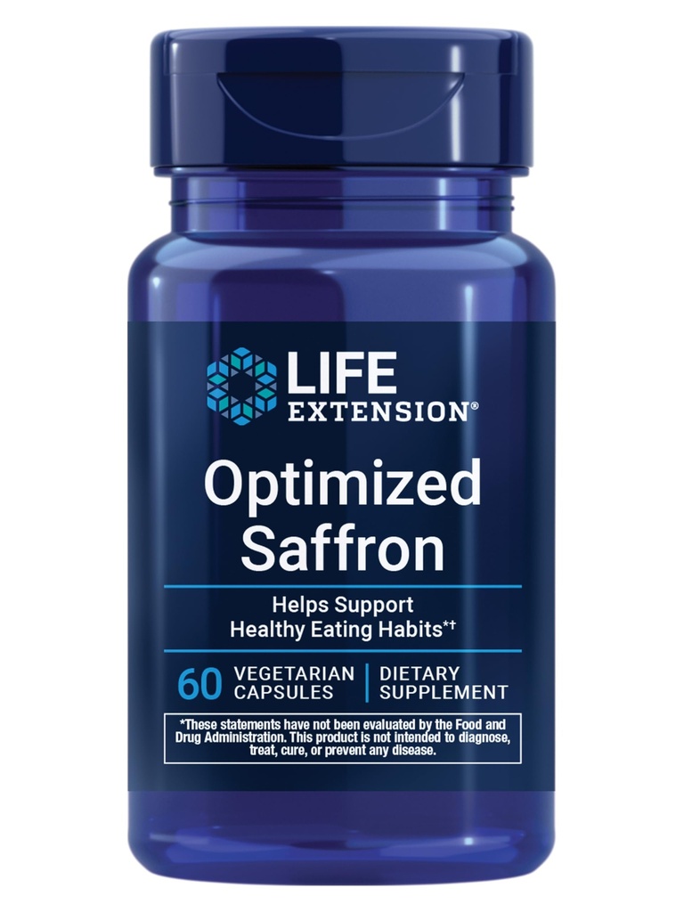 Life Extension Optimeret Safran, Safran Extract, Safran supplement, der hjælper dig med at bekæmpe trangen til Snack, Non- GMO, Gluten- fri, Vegetarisk, 60 Vegetariske kapsler