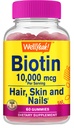 WellYe High Potency Biotin 10.000 mcg Gummies - for stærkere hår, hud & negle - Vegan- Friendly, Gluten- Free, Non- GMO, og lækker berry flavor - 60 Gummies
