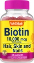 WellYe High Potency Biotin 10.000 mcg Gummies - for stærkere hår, hud & negle - Vegan- Friendly, Gluten- Free, Non- GMO, og lækker berry flavor - 60 Gummies