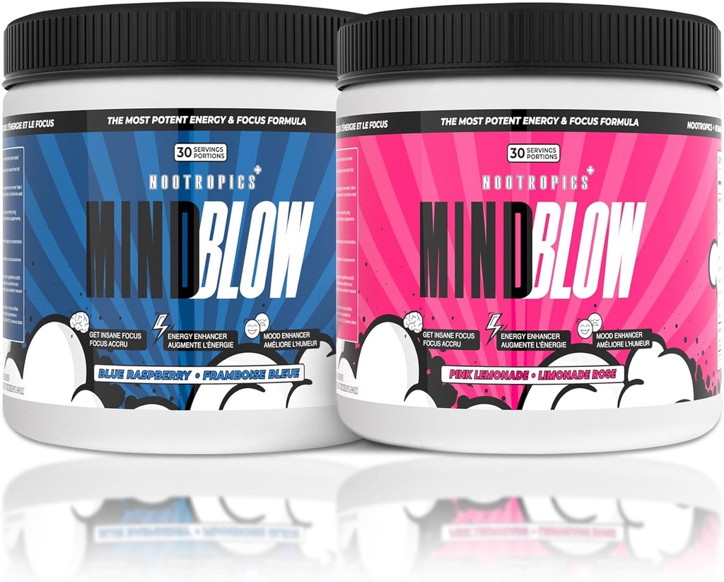 Mind Blow - Nootropics Cocktail til energi, fokus og lykke for studerende, iværksættere, hårdtarbejdende og spillere (30 Servere)