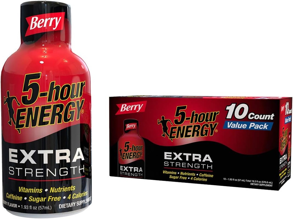 5-timers ENERGY ® Shot, Extra Strength, Berry, 10 Pack