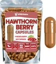 Hawthorn Berry Powder Kapsler - 360 Count (6 måneders Tilgang) - Premium Hawthorn Berry Kapsler til Cardiovaskulær Support - Hawthorne Berry Powder - En ideel Hawthorne supplement til mænd og kvinder
