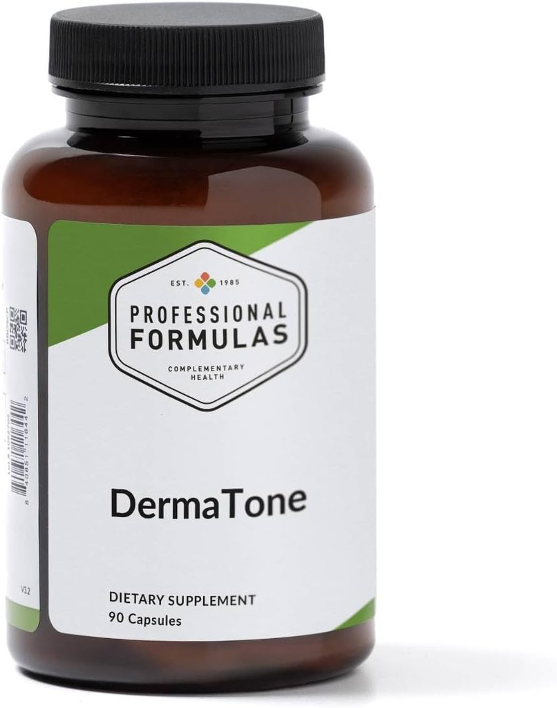 Professionel Formulas DermaTone - Støtte til lever & Lymplastisk Sundhed * med Bupleurum, Cleavers, Oregon Grape, Burdock, Nettle, & Red- Clover - Vegetar, Gluten Free, Hypoallergen, 90 Kapsler