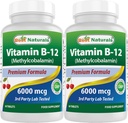 Bedste Naturals vitamin B- 12 som methylcobalamin (methyl B12), 6000 mcg 60 Sublinguale tabletter (60 greve (pakke med 2))