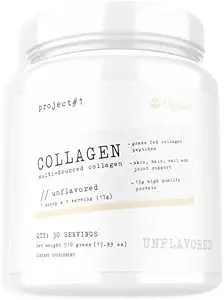 Projekt # 1 Nutrition Multi- Sourced Collagen Powder # 124; Grass- Fed Collagen Peptider til hud, hår, negle & Joints # 124; Hydrolyseret Collagen & 15g Protein Per Servering -Irish Cream - Collagen til kvinder og mænd
