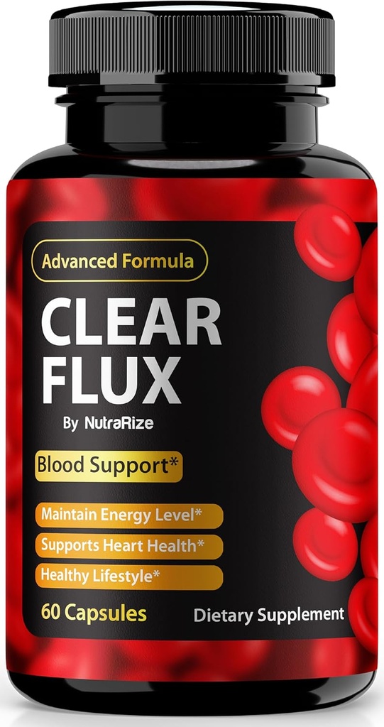 Clear Flux piller, officielle ClearFlux kapsler, All- Natural Support, Premium support til at opretholde stabile niveauer og sund cirkulation, Alle naturlige Clear Flux Health Anmeldelser (60 Kapsler)