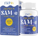 1200 MG SAM e Supplement for hjerne, mood, fælles, og lever, høj Absorption SAM- e (S- Adenosyl- L- methionin) med CoQ10, 5- HTP, enterisk coated 60 tabletter, Vegan