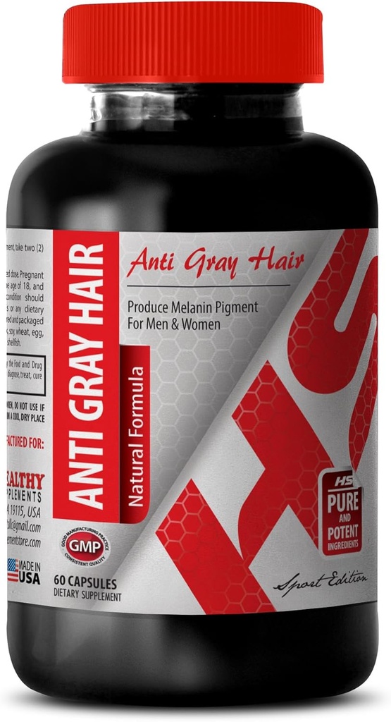 Folic Acid 1000 mcg - Anti Gray Hair Natural Formula - Improve Hair Health (1 Bottle)