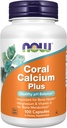 Now Foods Supplements, Coral Calcium Plus, Knoglesundhed *, sund pH balance *, 100 Veg kapsler