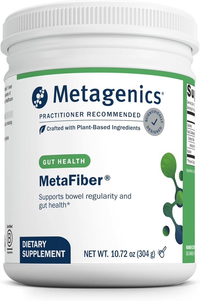 Metagenics MetaFiber - 6 g kostfibre - Understøtter GI Regularitet & Lejlighedsvis Forstoppelse Relief * - Fiber Blend Powder - Non-GMO & Gluten- Free - 10.72 oz