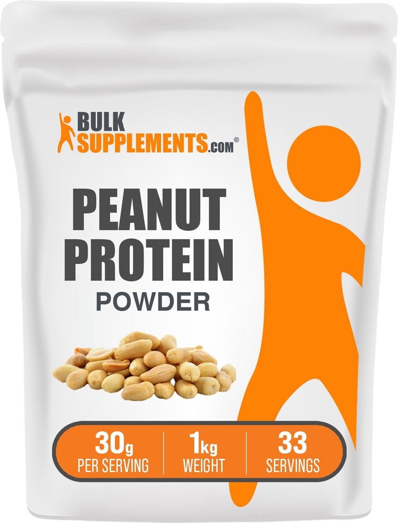 BulkSupplements.com Peanut Flour Protein Powder - Deffated Peanut Flour, Peanut Protein Powder - Peanut Protein Flour, Gluten Free, 30g per Serving, 1kg (2.2 lbs) (Pack of 1)