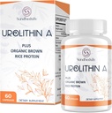 Urolithin A Supplement 1500MG Plus Brown Rice Protein, for Motion Performance & Mitokondriel Support, Gluten Free, 60 Kapsler