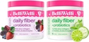 Daglig Fiber Supplement Bundle med Collagen, Probiotika & Elektrolyter - understøtter fordøjelsessundhed, regelmæssighed, og hudsundhed - Cuckumber Lime Mint & Wild Berry Flavors - 32 Serveringer i alt