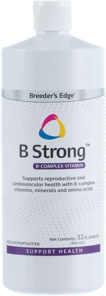 Revival Animal Health Breeder 's Edge - B Stærk - B Vitamin, Jern og Mineral supplement - B-vitamin til hunde, katte, hvalpe & killinger - 32 oz Væske