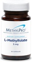 MethylPro L- Methylfolat 5 mg - L Methylfolat, Methylfolat supplement til kvinder og mænd, Methyleret vitamin B9 (5 - MTHF) for hjernesundhed, fokus, ro - 30 kapsler (pakning med 1)
