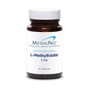 MethylPro L- Methylfolat 5 mg - L Methylfolat, Methylfolat supplement til kvinder og mænd, Methyleret vitamin B9 (5 - MTHF) for hjernesundhed, fokus, ro - 30 kapsler (pakning med 1)
