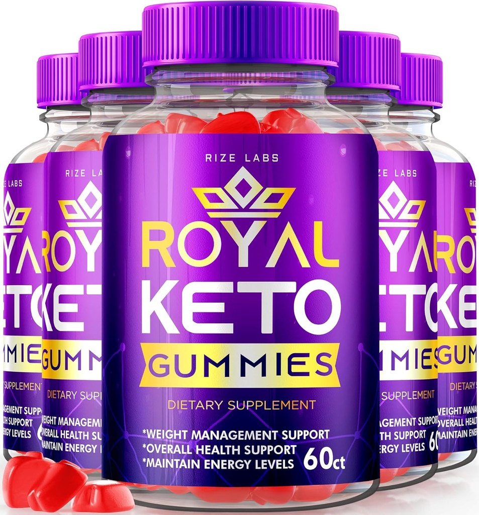 rize labs - Royal Keto Gummies - ACV Organic Support for Belly Fat & Weight Loss Diet, for Mænd & Kvinder Apple Cider Vincious Extra Strength Gummies (300 Gummies) (Pack of 5)
