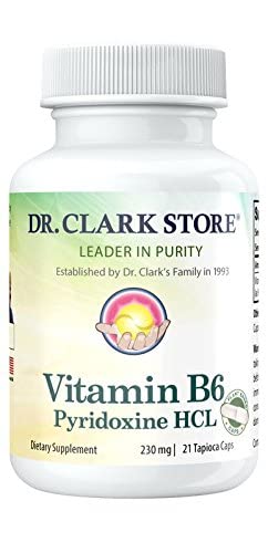 Dr. Clark Vitamin B6 supplement - 230mg, 21 Tapioca kapsler, understøtter energi Metabolisme og nervesystem sundhed