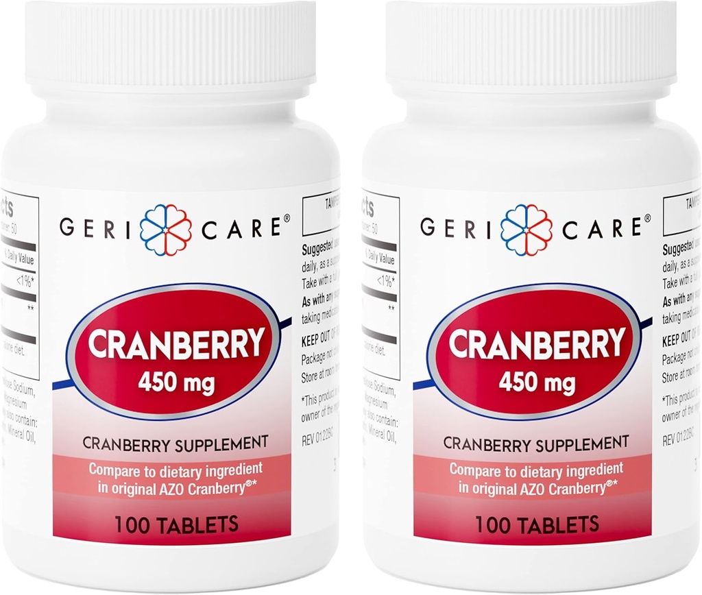 Høj- potens Cranberry Supplement - 450mg Pure Cranberry Tablets for Urinary Tract Health Natural UTI Prevention for Men & Women- GMO, Gluten & Dairy Free Cranberry Concentrate 100 Count (2pk)