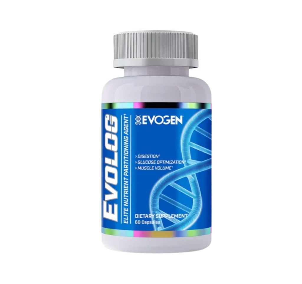 Evogen Evolog - Glucose Bortskaffelse Agent (GDA) & Elite Nutrient Partitioning Measures 124; Mass Gainer & Weight Gainer for Women & Men Measures 124; Understøtter fordøjelse, Glucose Optimering, Muscle Volume Measures 124; 60 Kapsler