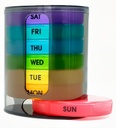 Ugentlig Pill Organizer (Twice- A- Day), Bærbar 7 Day Pill Box Case med Stackable AM / PM Compartments for Pills, Vitamin, Fish Oil, Kosttilskud, Rainbow (Rainbow)