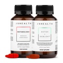 JSHealth Vitamin Bloating Bundle - Inkluderer Detox + Debloat Lever sundhed Formel & Metabolisme + Naturlig energistøtte