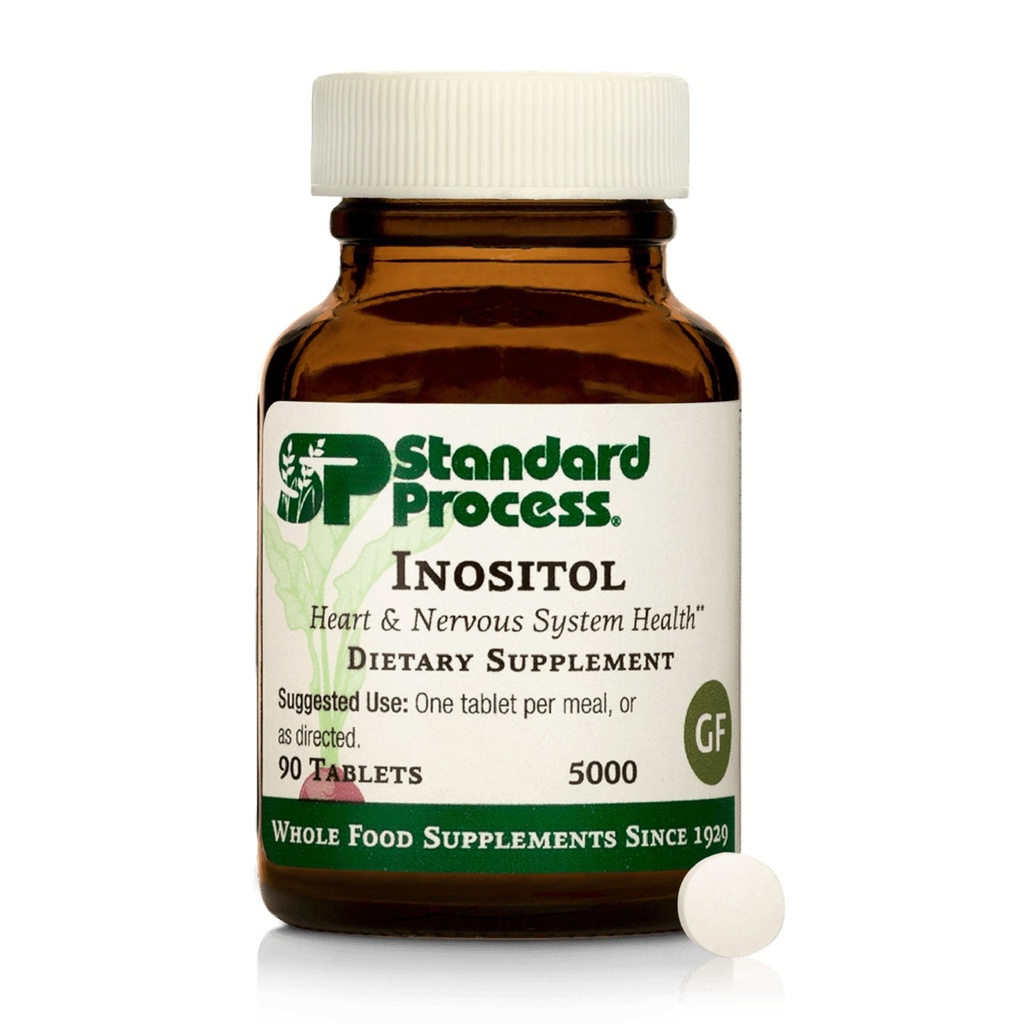 Standard Process Inositol - Understøtter Nervesystemet, Lipid Metabolisme & Kardiovaskulær Sundhed - Vegetarisk, Gluten- Free, Non- Dairy & Non- Soy - 90 tabletter
