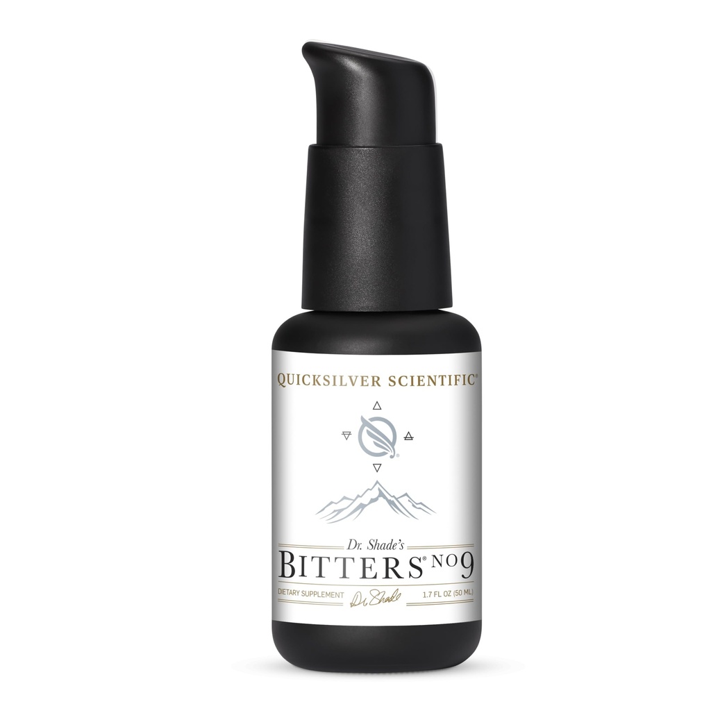 Quicksilver Scientific Dr. Shade 's Bitters No. 9 - for fordampning - Hurtig fungerende Liposomal fordøjelsesmiddel Bitters med mælk tidsel, Burdock Root & Juniper Essential Oil - fordøjelsesstøtte (50ml)