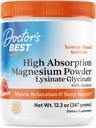 Doctor 's Best High Absorption Magnesium Powder (Peach Flavored) 100% Chelated TRACS, Ikke bufferet, Hovedpine, Muskel, Vegan, Peach Flavor, 12.3 Ounce (pakke med 1)