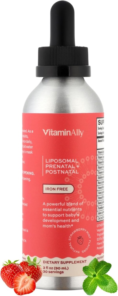 Liposomal Liquid prænatal + Postnatal - Iron Free - 124; Sugar Free - 124; Non- GMO - 124; Gluten Free - 124; Understøtter Baby Development og Moms Health gennem graviditeten og pleje