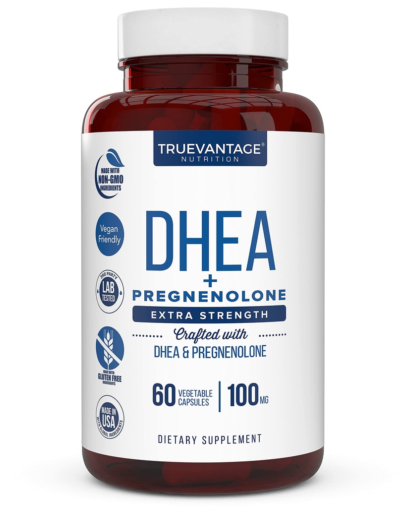 DHEA 100mg tillæg med graphenolone 60mg - Understøtter Hormonbalance, Lean muskelmasse, energi, mood, søvn og sund aldring i mænd og women- vegetabilske kapsler