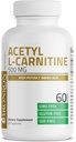 Bronson Acetyl L- Carnitin 500 MG Aminosyre uden GMO, 60 kapsler